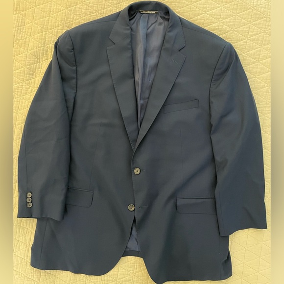David Donahue Luxury Super 150's Wool Ryan Suit Jacket in Navy Size 46 R - Picture 2 of 10